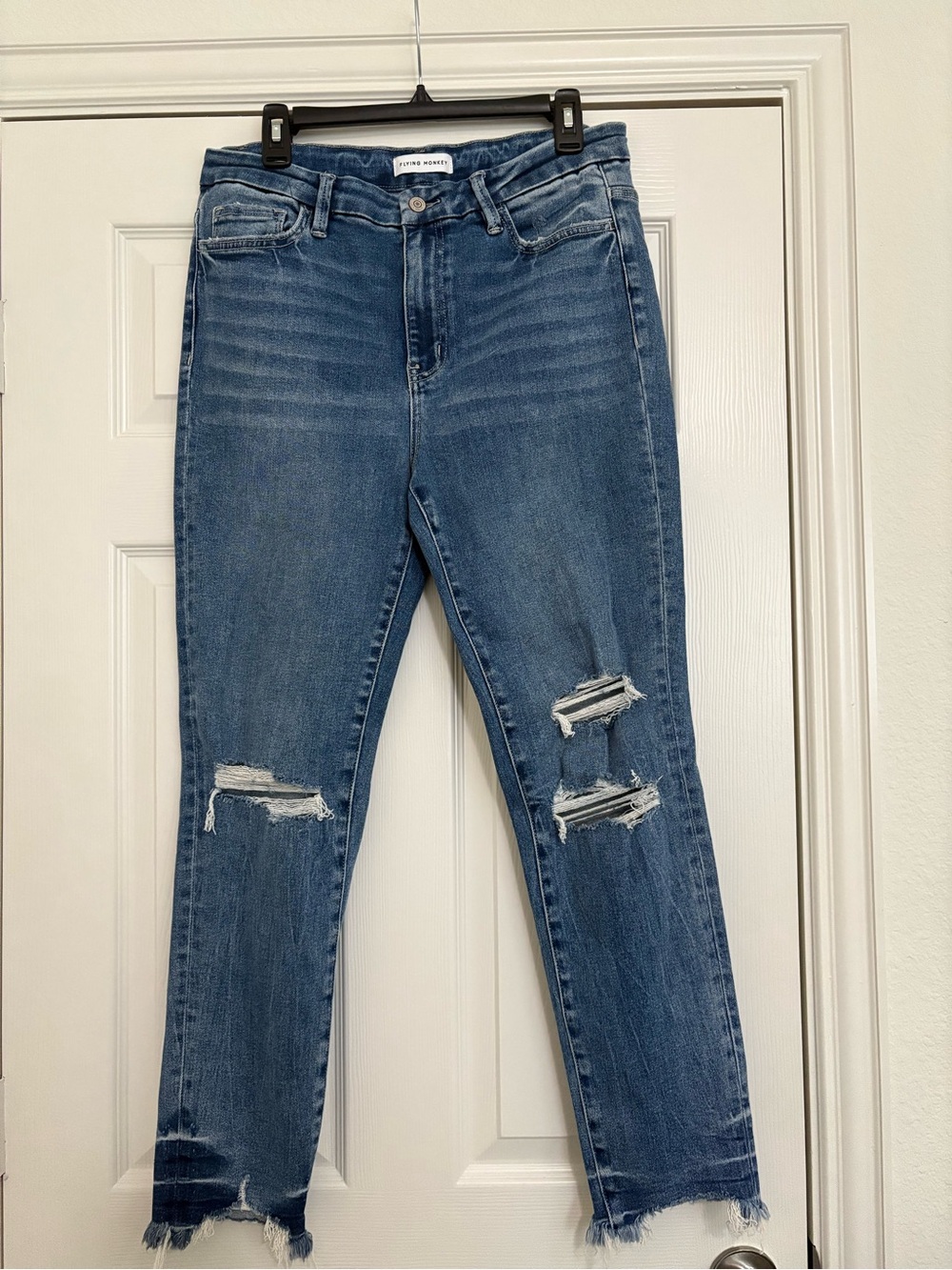 Flying Monkey Distressed Raw Hem Jeans